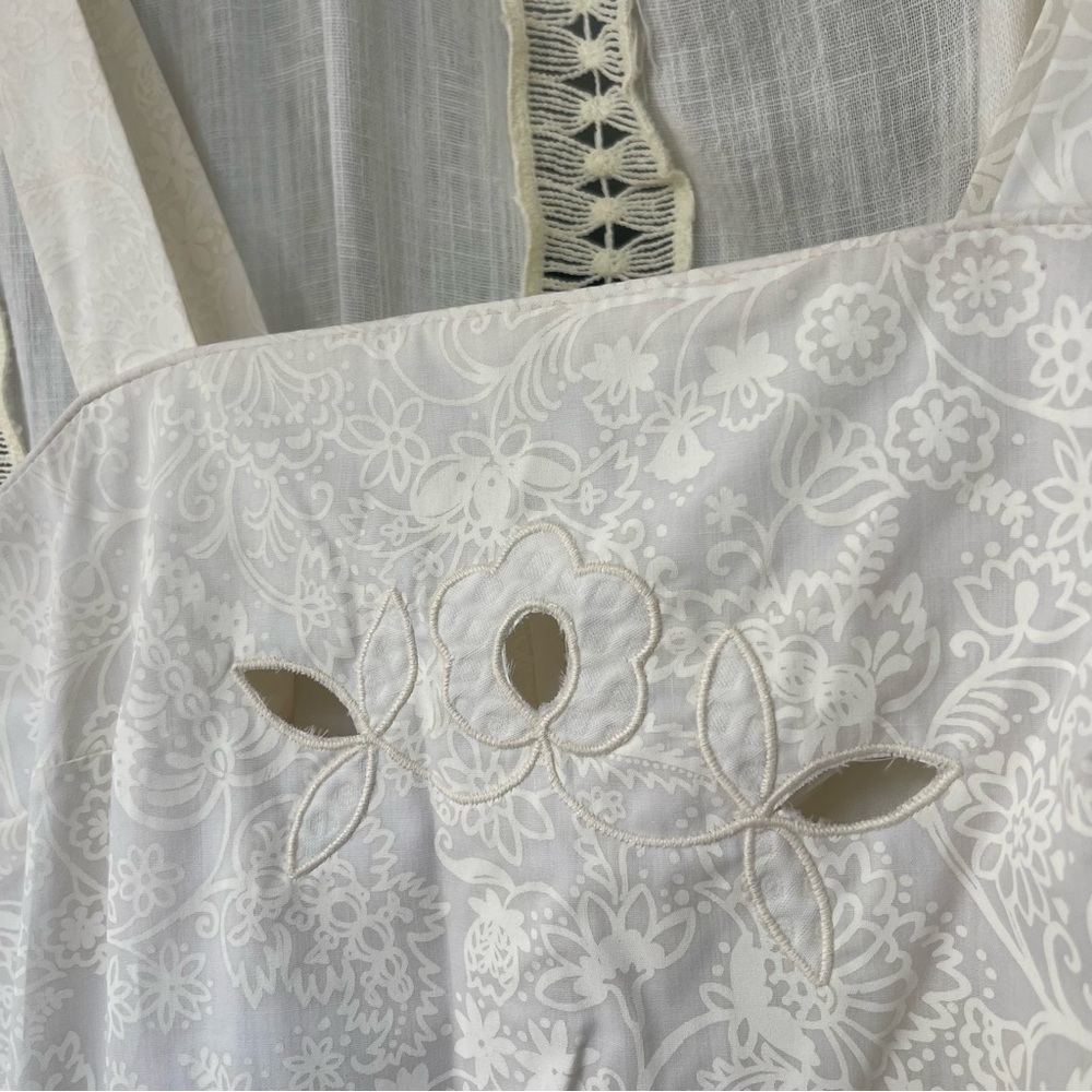 Vintage Lilly Pulitzer 60s/70s White Cutout Embroidered Bridal Midi Dress 10/12 - Picture 6 of 10